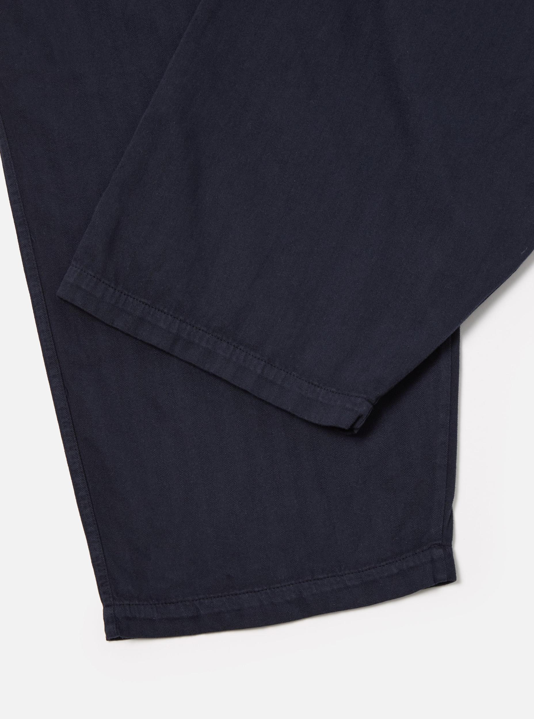 Dark Navy Herringbone Cotton Hi Water Trouser Product Image