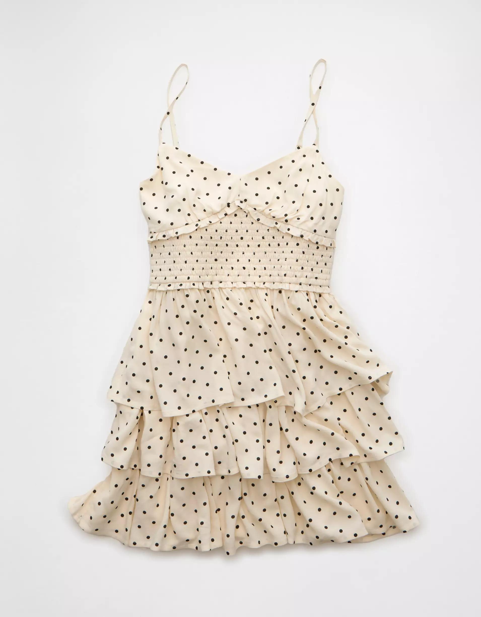 AE Tiered Polka Dot Mini Dress Product Image