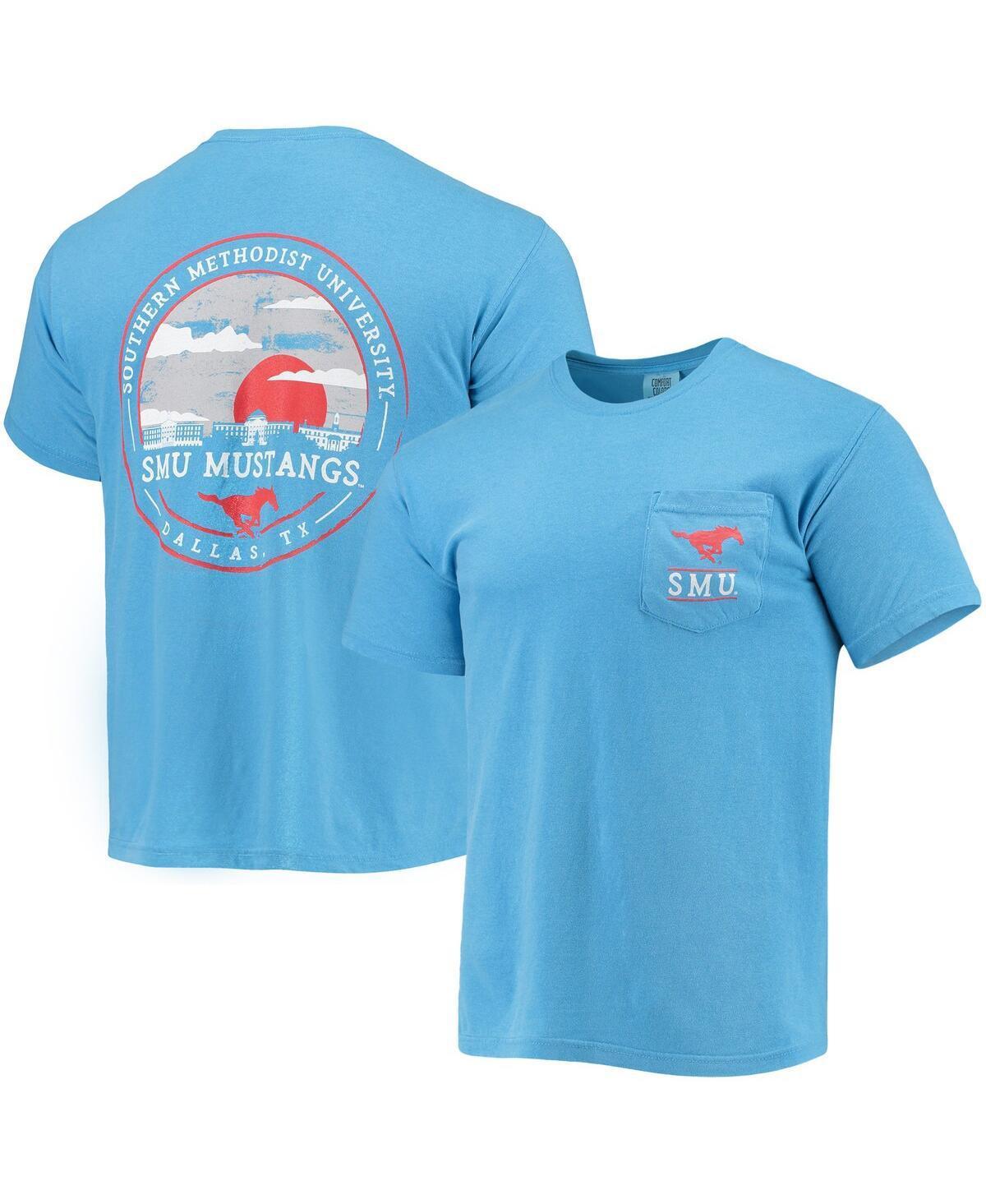 Men's Light Blue SMU Mustangs Circle Campus Scene T-Shirt, Size: 2XL, Nc2 Light Product Image