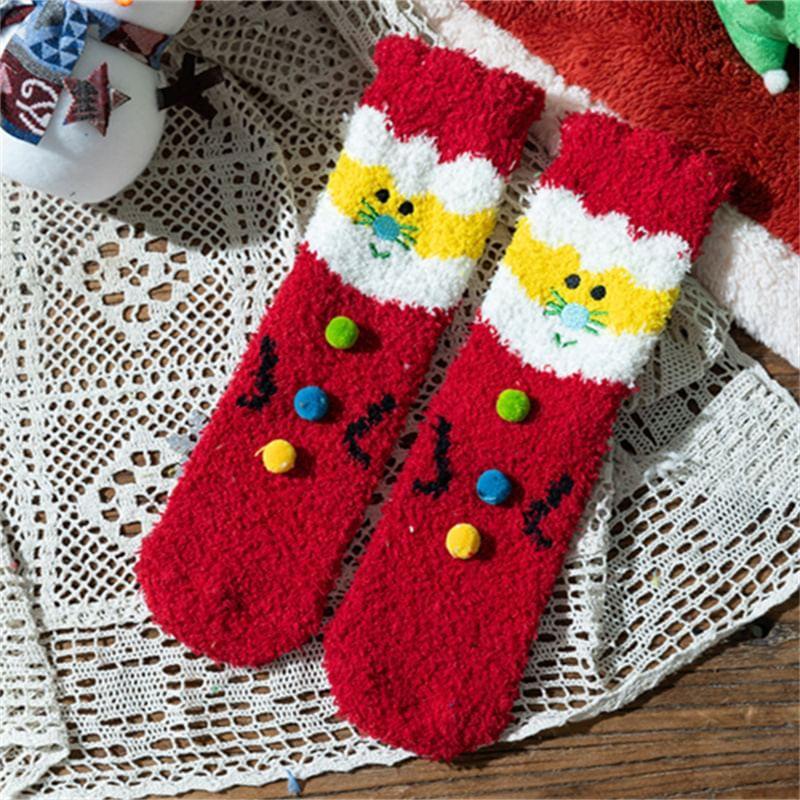 Christmas Cartoon Fleece Socks Product Image