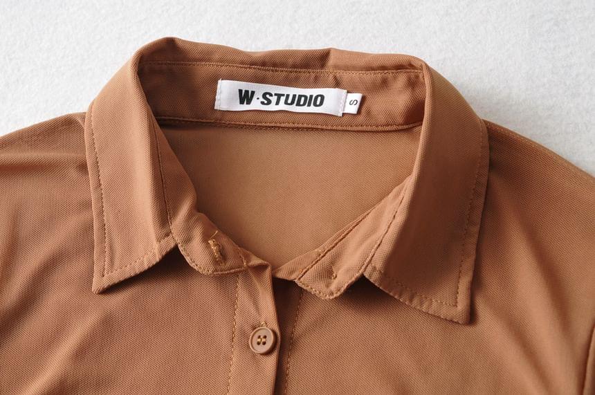 Long-Sleeve Plain Shirt Product Image