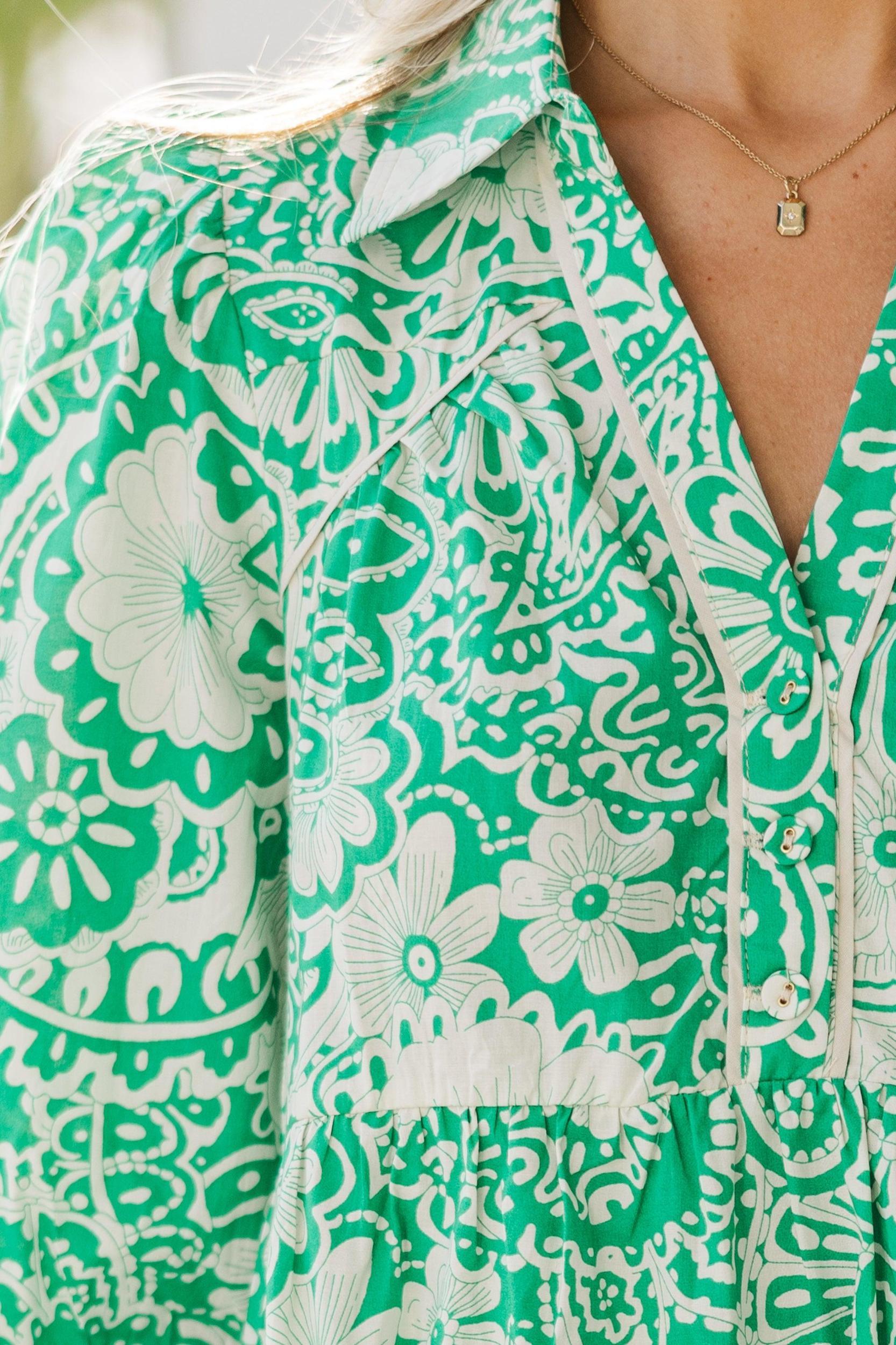 Find Your Way Green Floral Dress Female Product Image