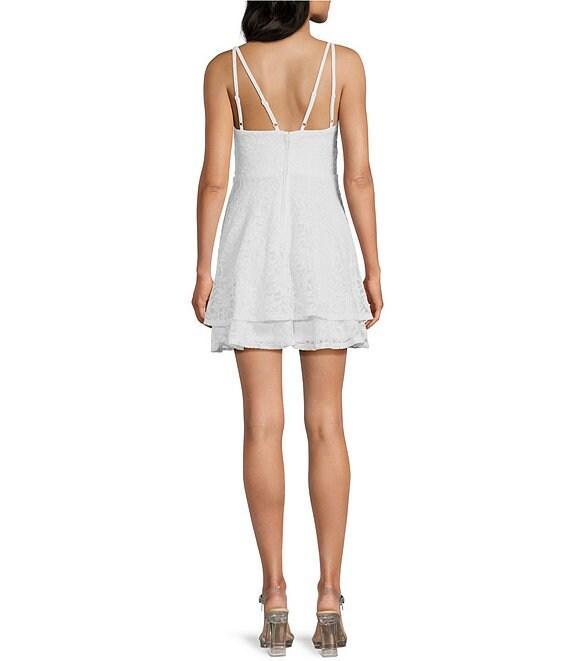 Pear Culture Sleeveless Patterned-Lace Fit-And-Flare Dress Product Image