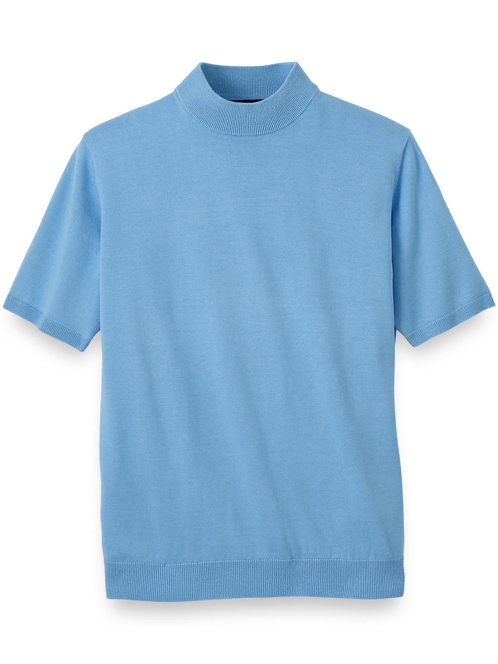 Cotton Mock Neck Sweater - Light Green Product Image