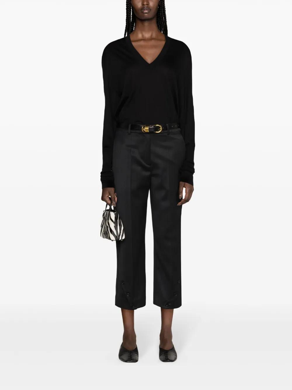 FABIANA FILIPPI Drop-shoulder V-neck Jumper In Schwarz Product Image