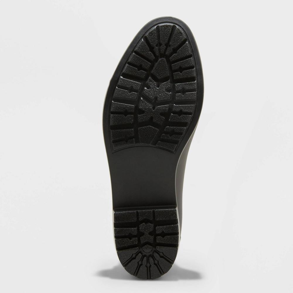 Womens Chelsea Rain Boots - A New Day Black 10: Waterproof Ankle Block Heel, Pull-On Style Product Image