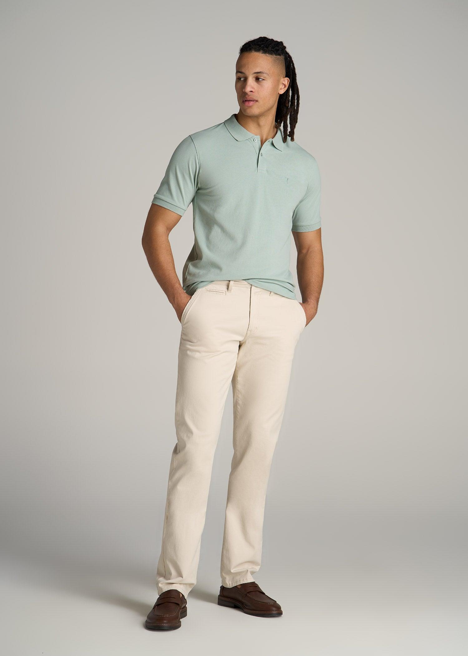 Men's Tall Classic Polo with Embroidered Logo in Cherry Brown Product Image