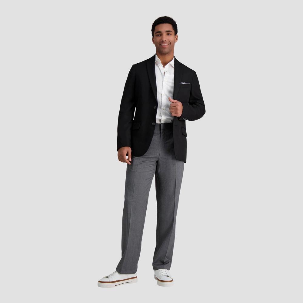 Haggar H26 Men's Flex Series Slim Fit Blazer - Black 42: Midweight Knit, Notched Collar, 5 Pockets Product Image