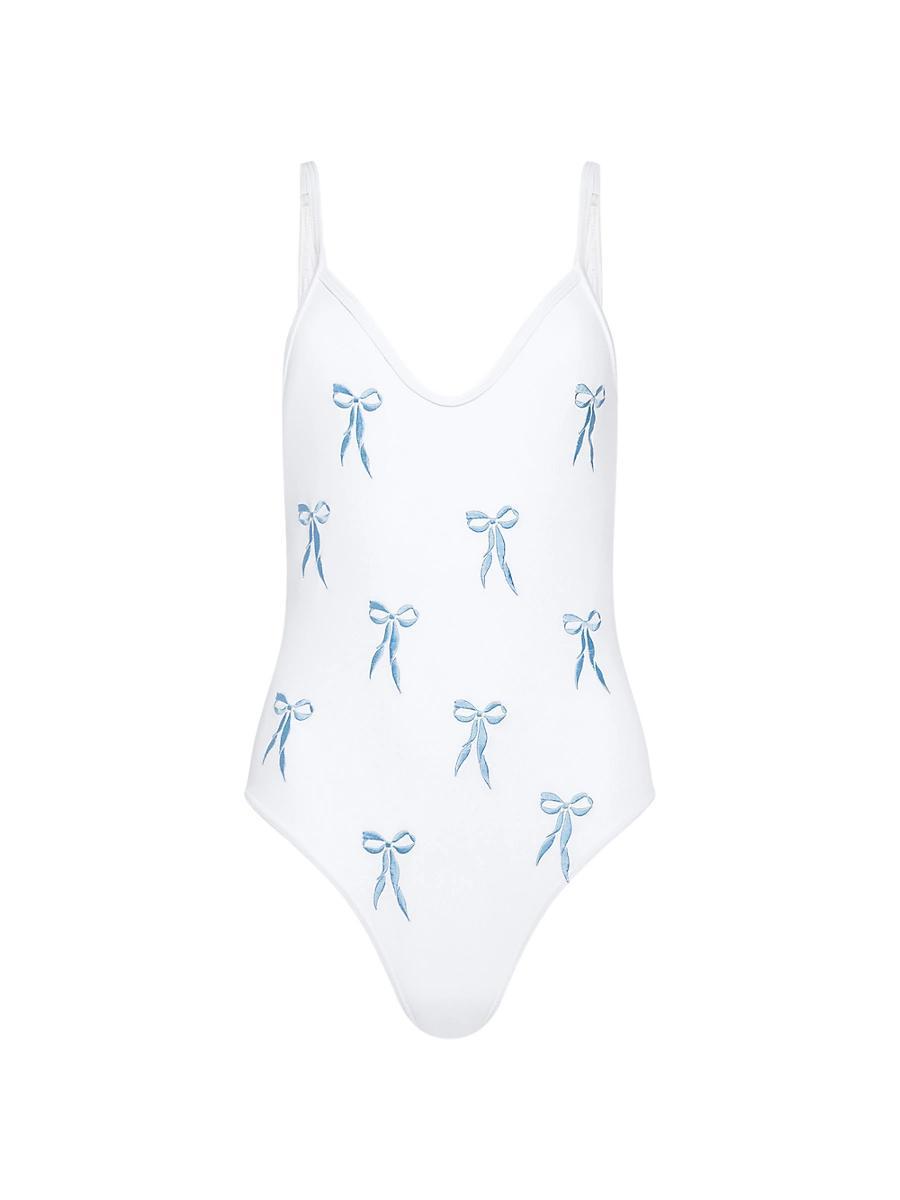 Womens Lauren Embroidered Bows Swimsuit Product Image