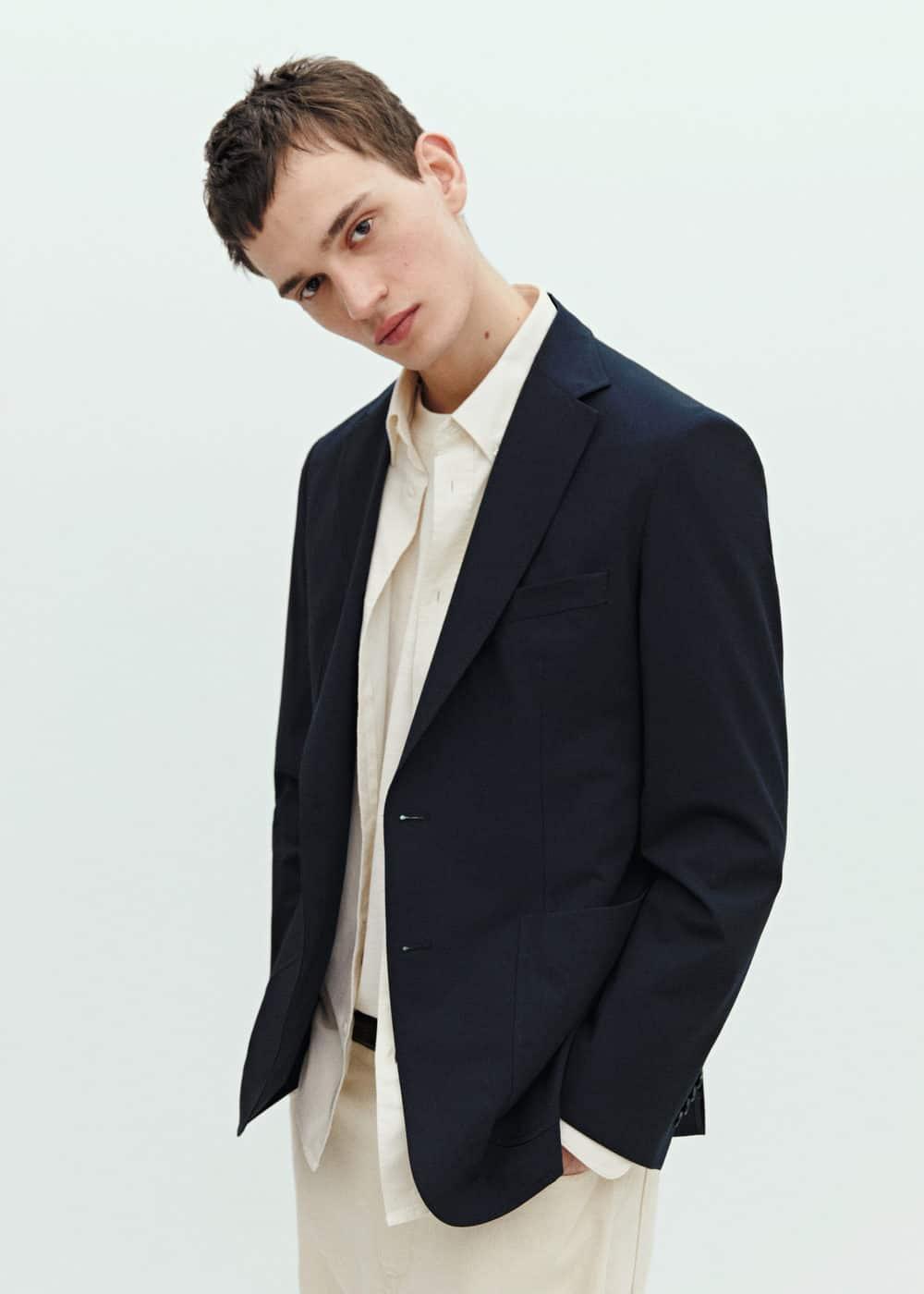 Mango Mens Structured Cotton Blazer Product Image