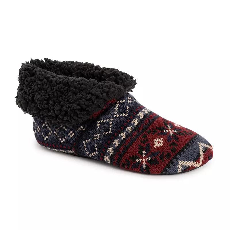 Men's MUK LUKS Foldover Sherpa Boot Slippers, Size: Small-Medium, Blue Product Image