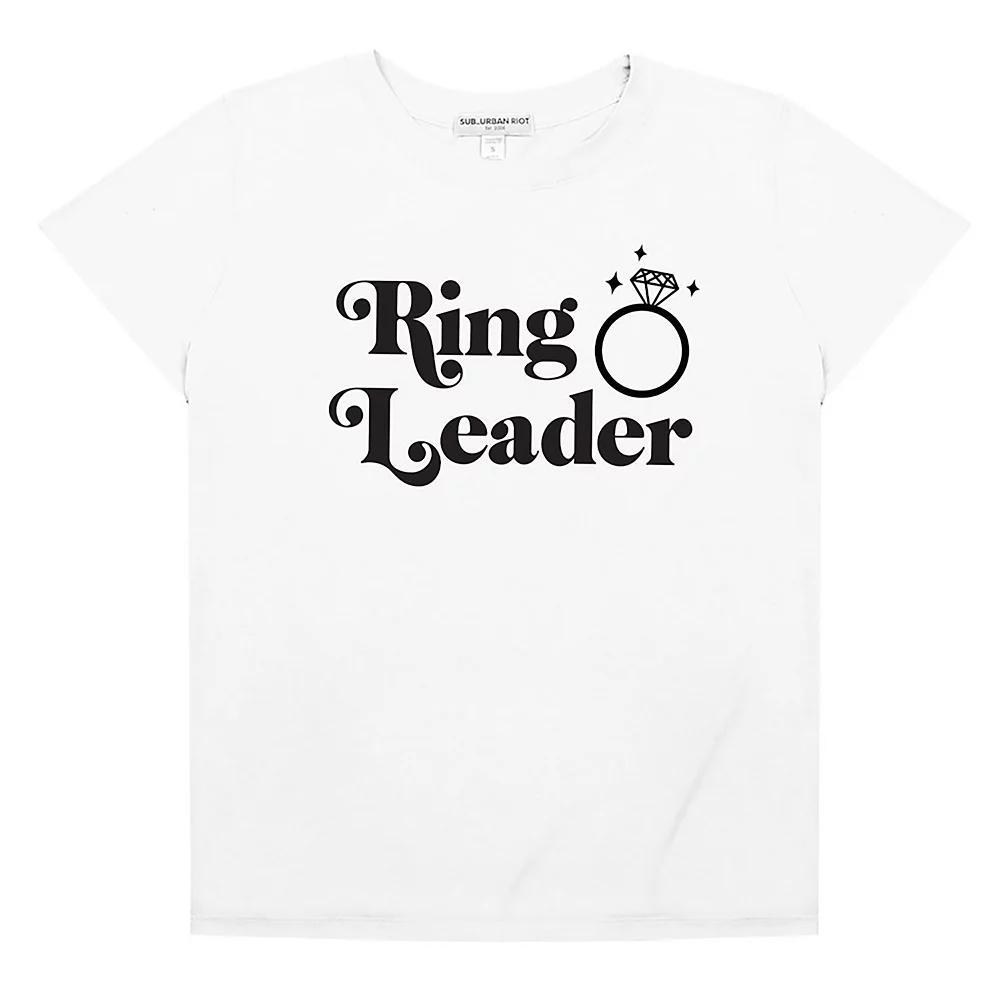 Women's Suburban Riot Ring Leader Loose Fit Graphic Tee, Girl's, Size: Large, White Product Image
