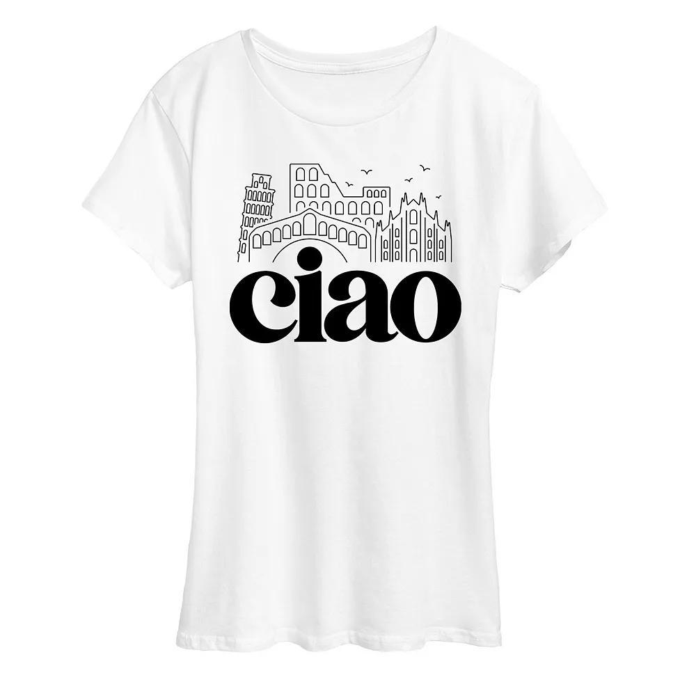 Womens Ciao Italy Landmarks Graphic Tee Product Image