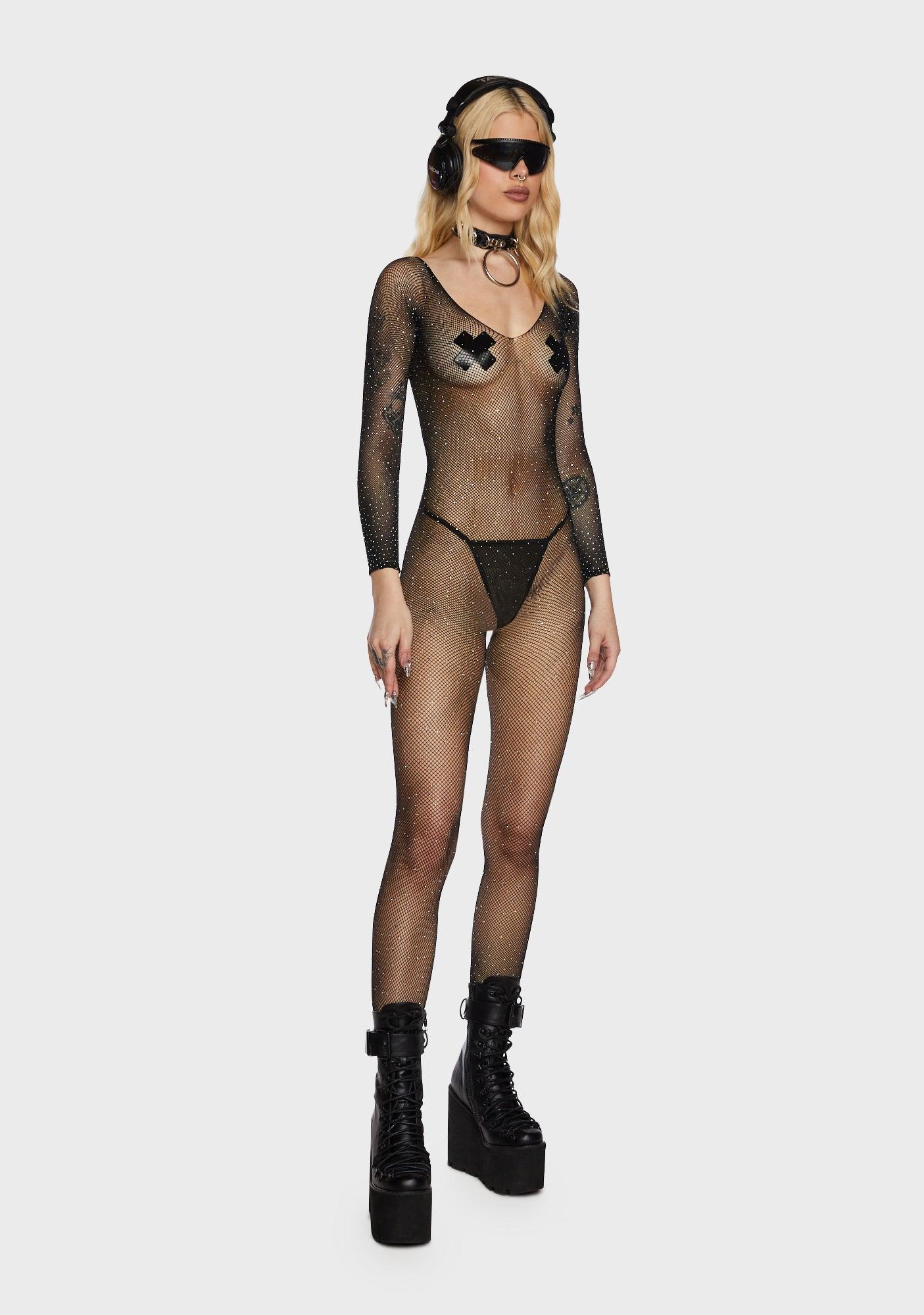 Dripped Out Fishnet Catsuit Male Product Image