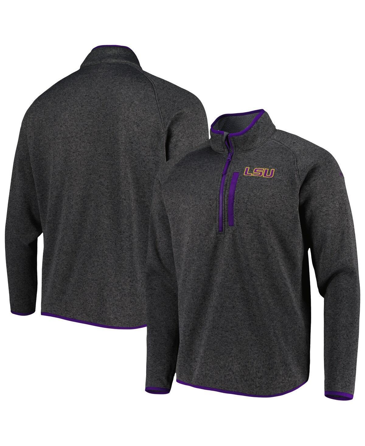Men's Columbia Charcoal LSU Tigers Canyon Point Omni-Shield Raglan Half-Zip Top, Size: Large, Grey Product Image