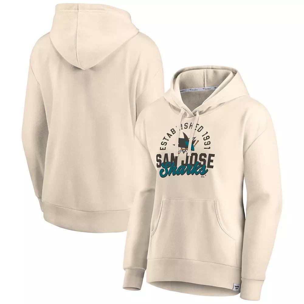 Women's Fanatics Branded Oatmeal San Jose Sharks Carry the Puck Pullover Hoodie Sweatshirt, Size: 2XL, Sks Beige Product Image