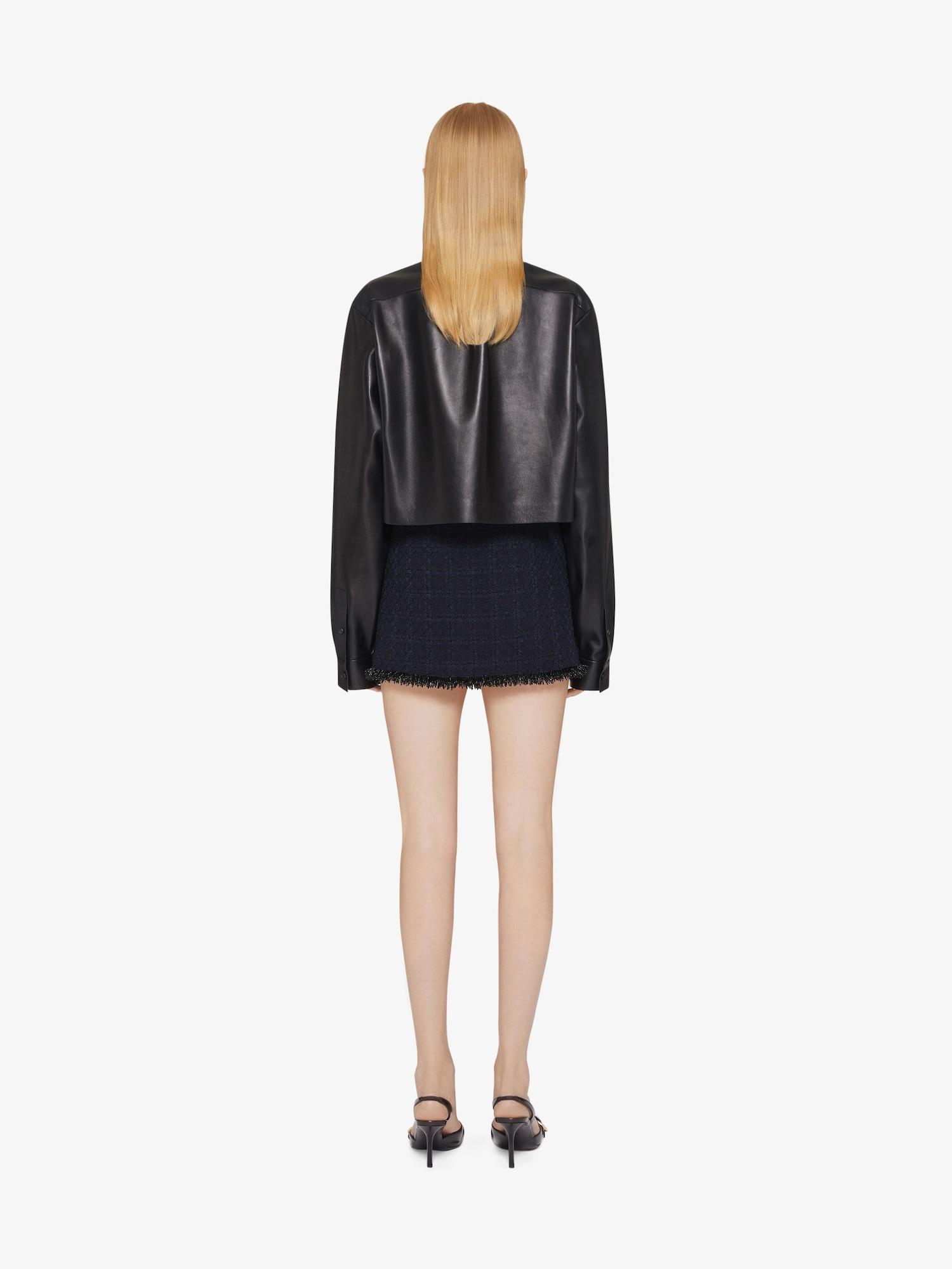 Cropped shirt in leather with 4G detail Product Image