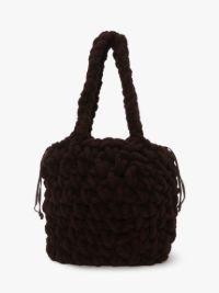 LARGE BLANKET SHOPPER - CHENILLE SHOULDER BAG in brown | JW Anderson US  Product Image
