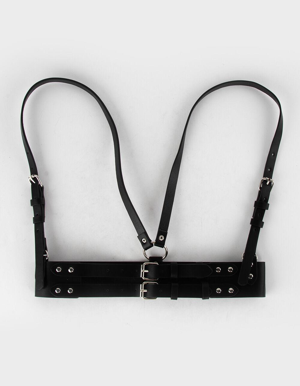 Thin Double Buckle Womens Harness Belt - BLACK Product Image