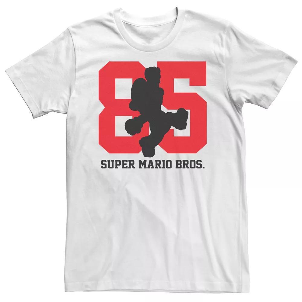 Big & Tall Super Mario 85 Mario Silhouette Tee, Men's, Size: 5XL, White Product Image