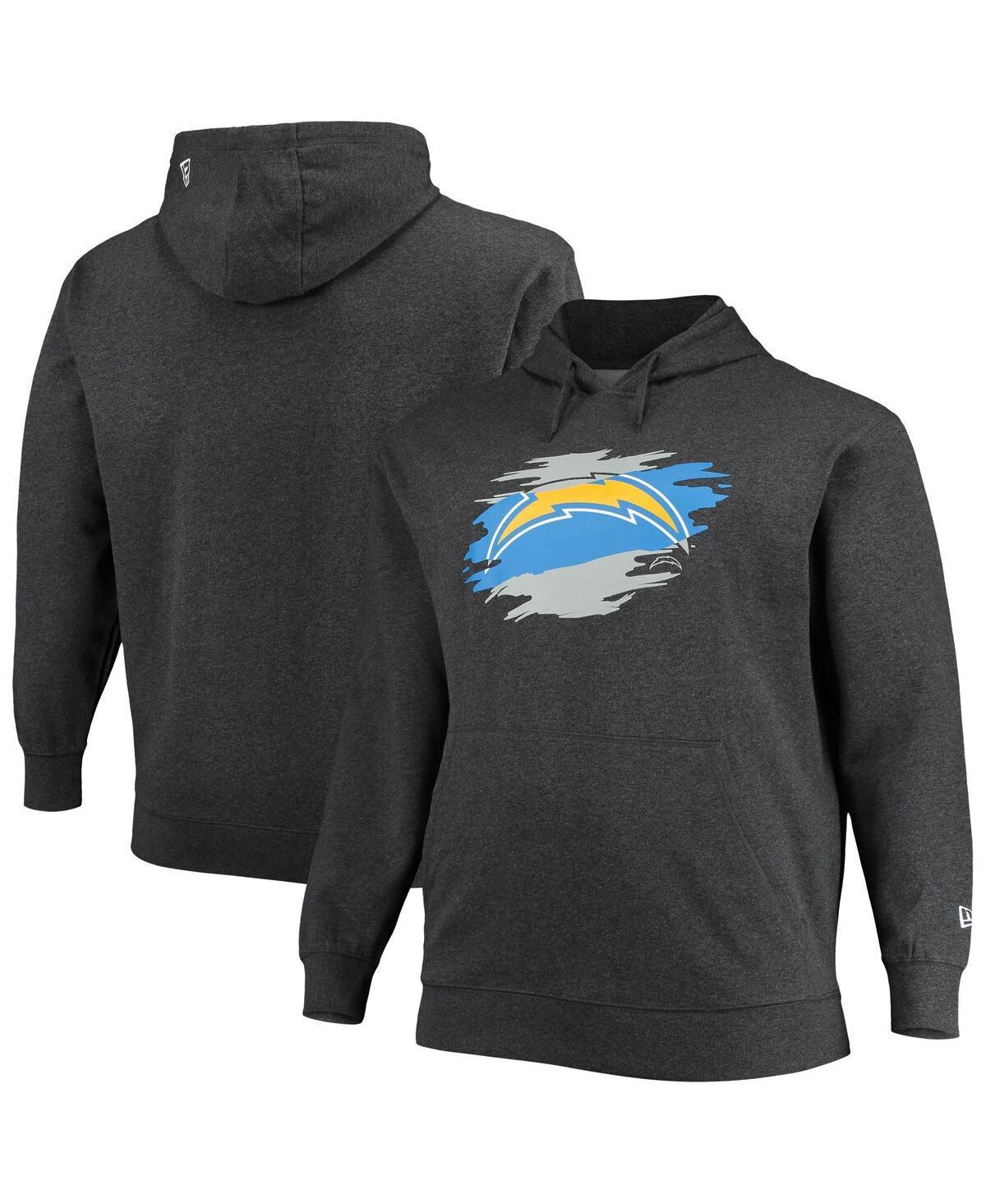 Men's New Era Charcoal Los Angeles Chargers Big & Tall Primary Logo Pullover Hoodie, Size: 3XB Product Image