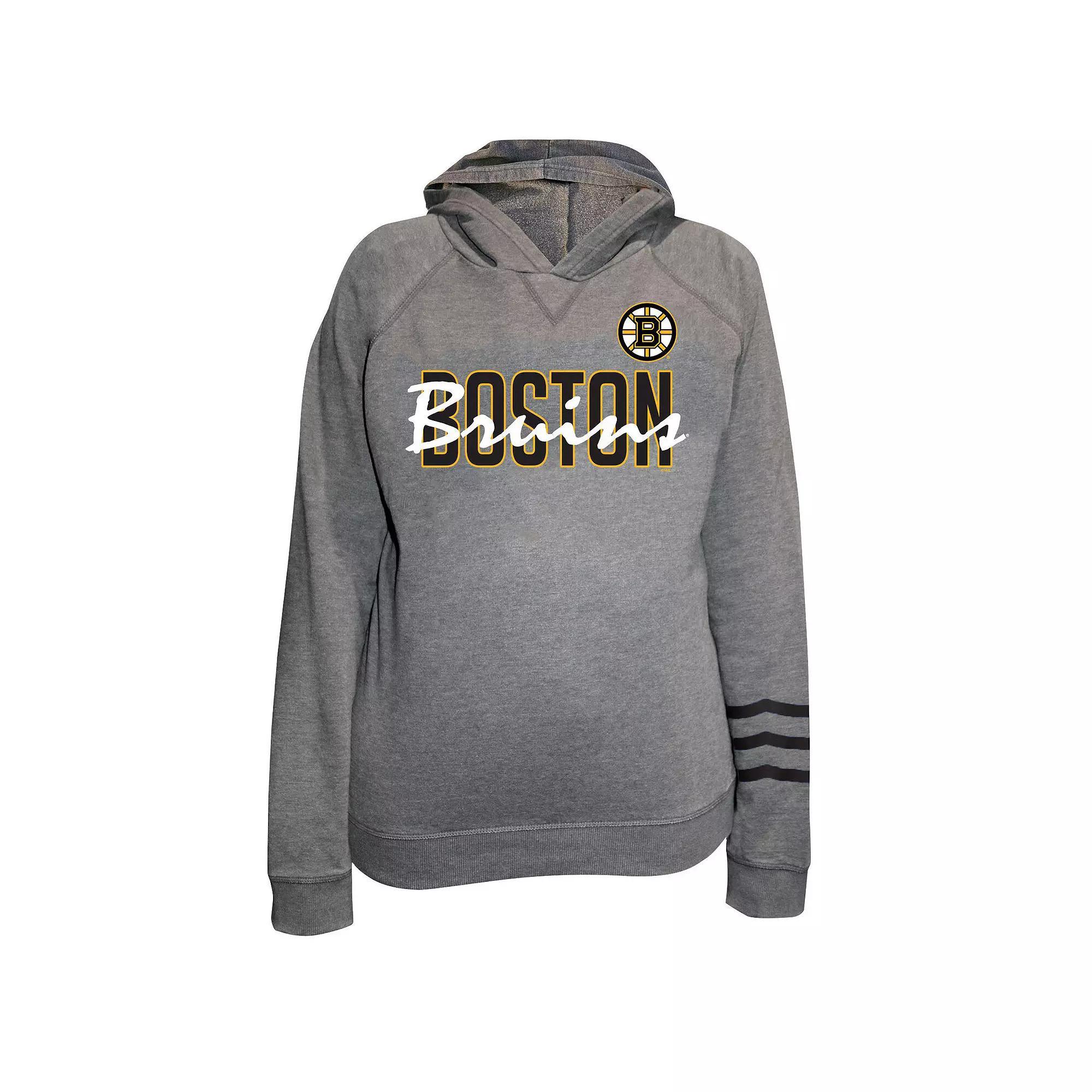 Women's Fanatics Charcoal Boston Bruins Plus Size Lightweight Fleece Pullover Hoodie, Size: 1XL Product Image