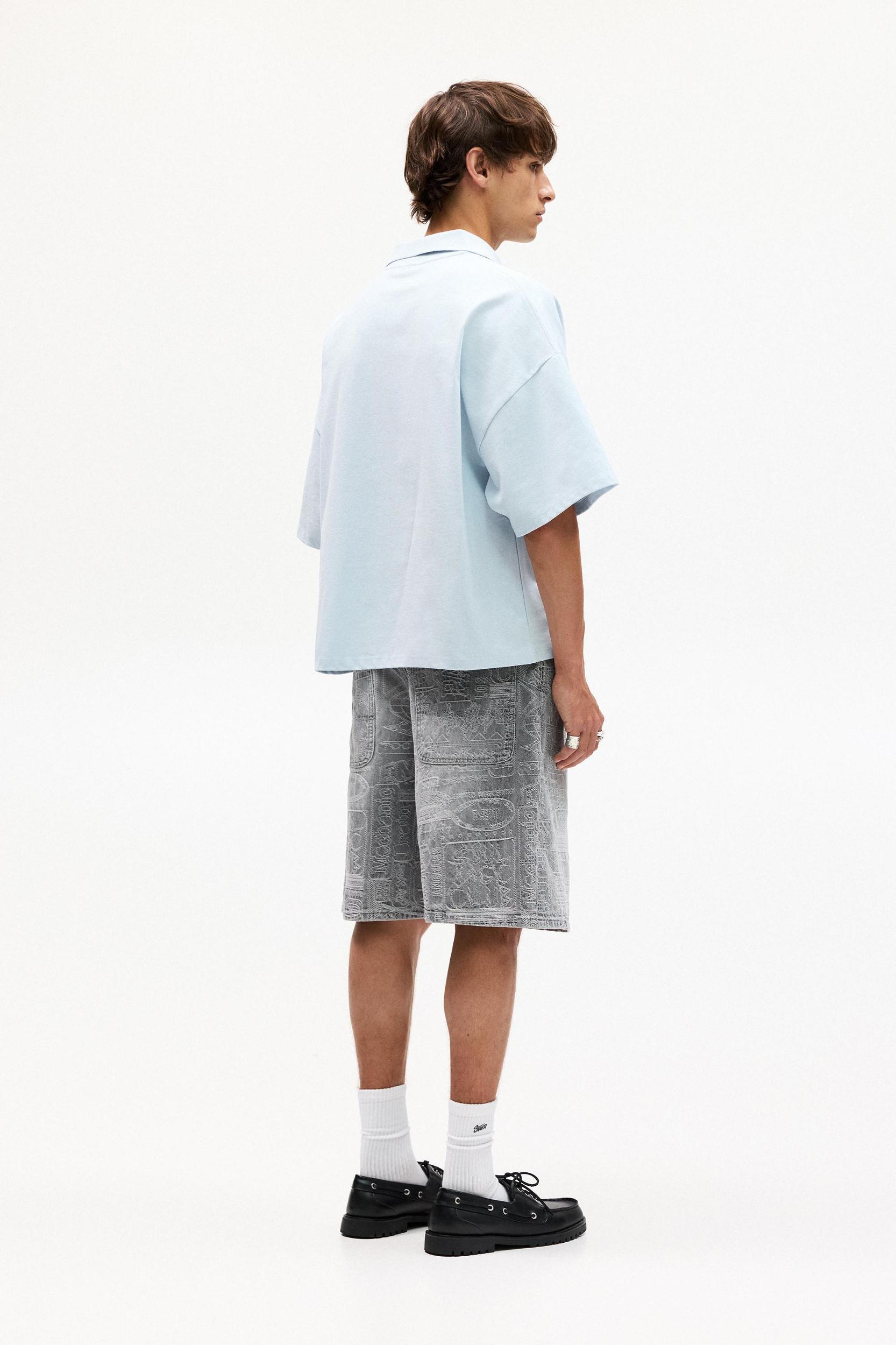 Jacquard denim Bermuda shorts Product Image