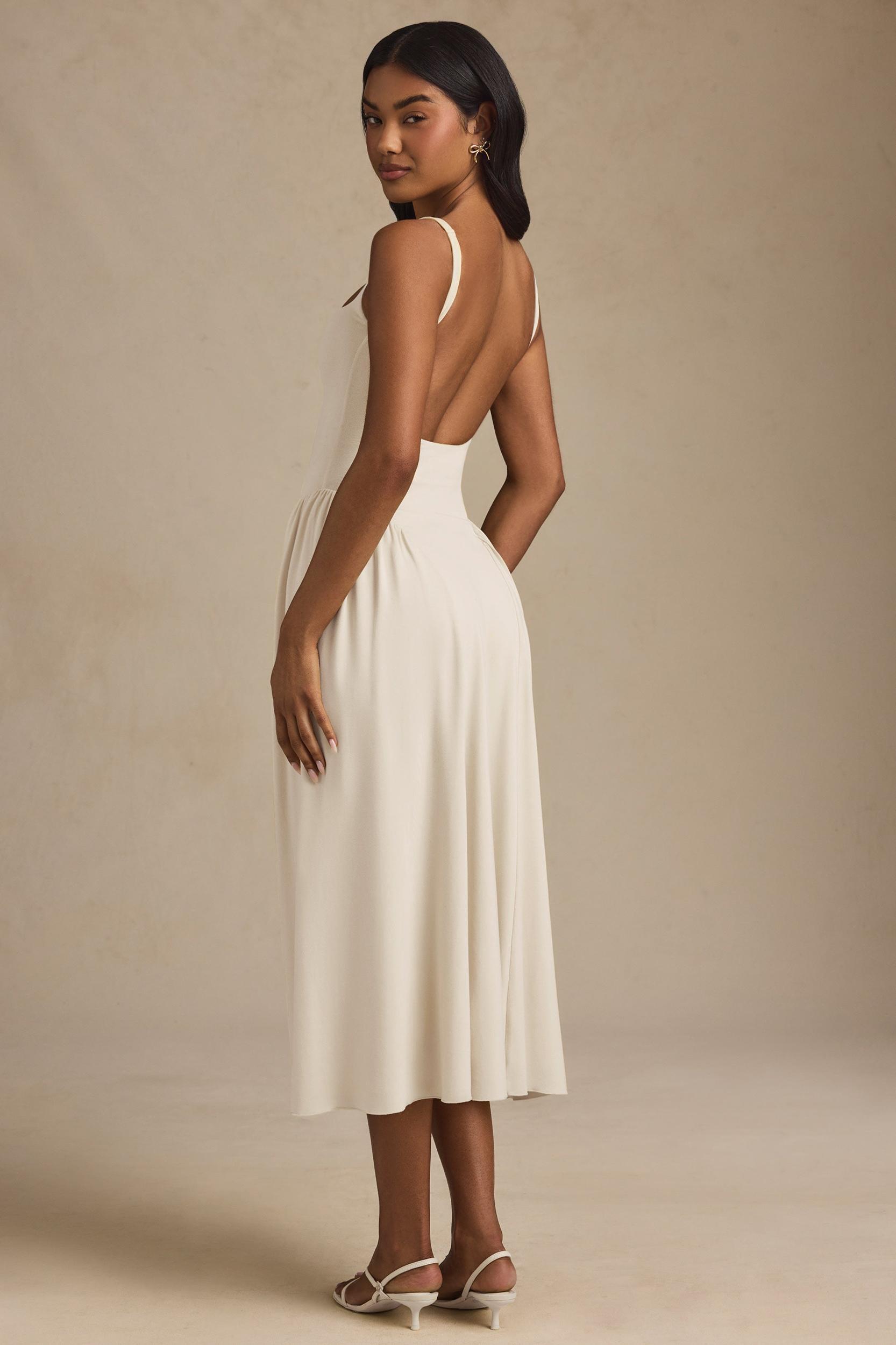 Modal A-Line Midaxi Dress in Ivory Product Image