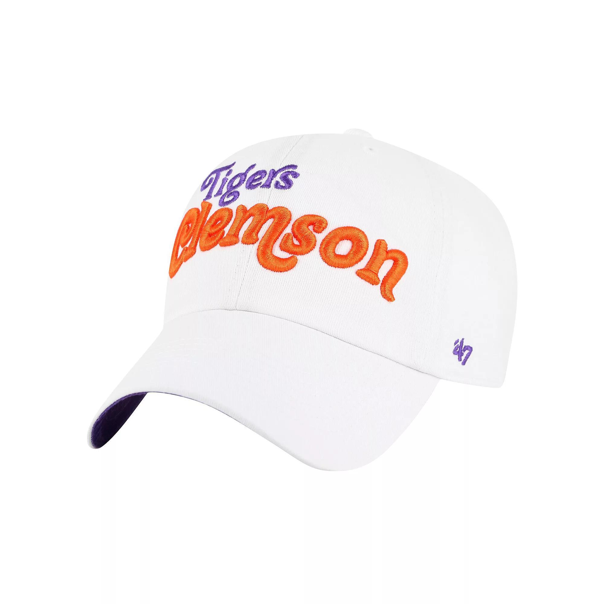 Women's '47 White Clemson Tigers Pensacola Clean Up Adjustable Hat Product Image