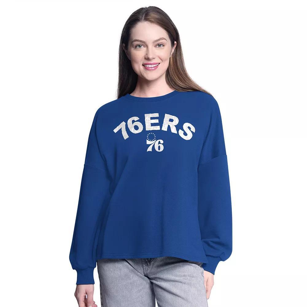 Women's G-III 4Her by Carl Banks Royal Golden State Warriors Athletic Pullover Sweatshirt, Size: Medium, Blue Product Image