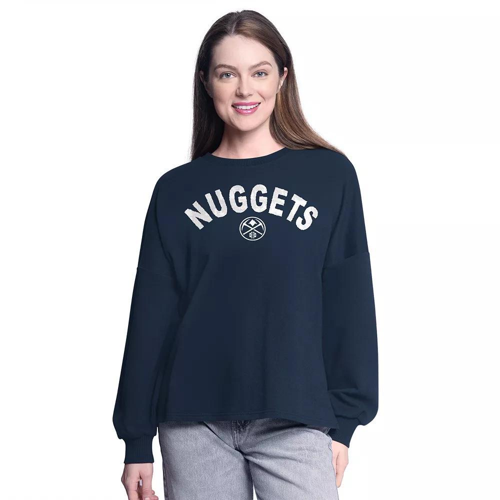 Women's G-III 4Her by Carl Banks Navy Denver Nuggets Athletic Pullover Sweatshirt, Size: 2XL, Nug Blue Product Image