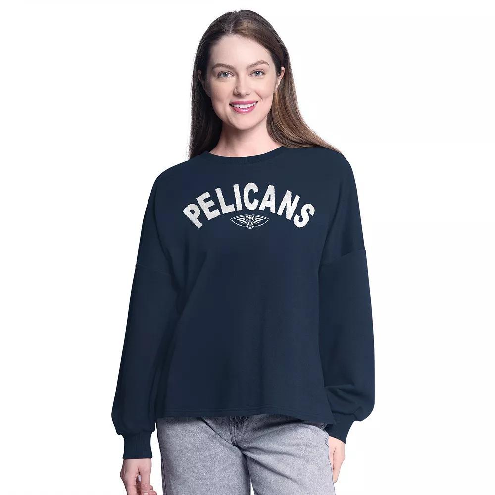 Women's G-III 4Her by Carl Banks Navy New Orleans Pelicans Athletic Pullover Sweatshirt, Size: Large, Blue Product Image