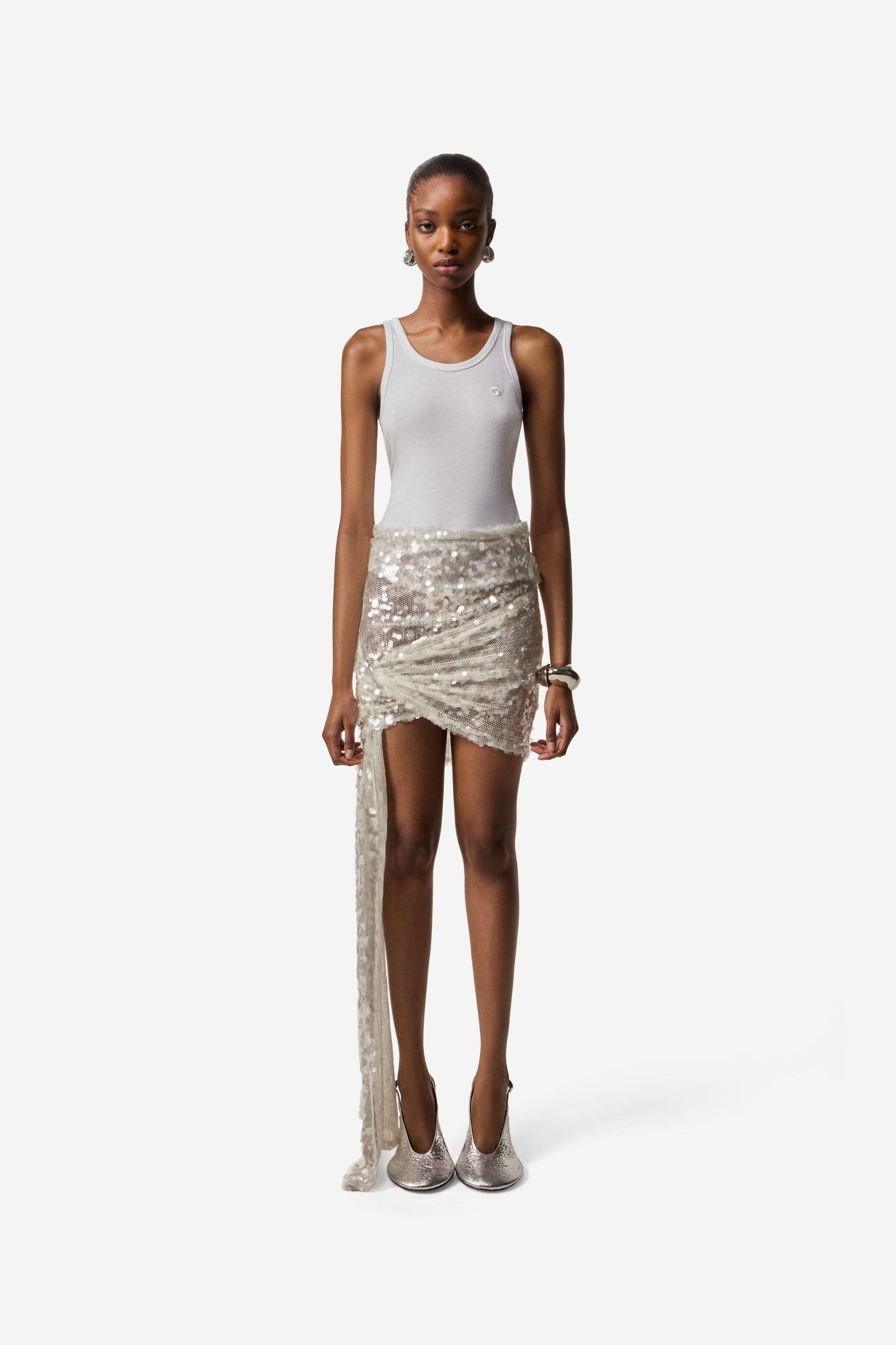 Knotted Sequins Skirt Product Image
