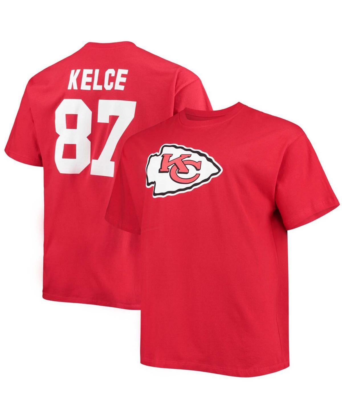 Men's Fanatics Branded Travis Kelce Red Kansas City Chiefs Big & Tall Player Name & Number T-Shirt, Size: 4XLT Product Image