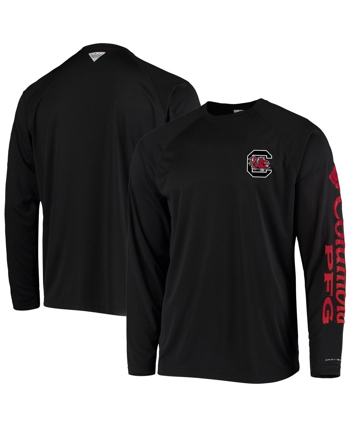 Men's Columbia Black Florida State Seminoles Terminal Tackle Omni-Shade Raglan Long Sleeve T-Shirt, Size: Large Product Image