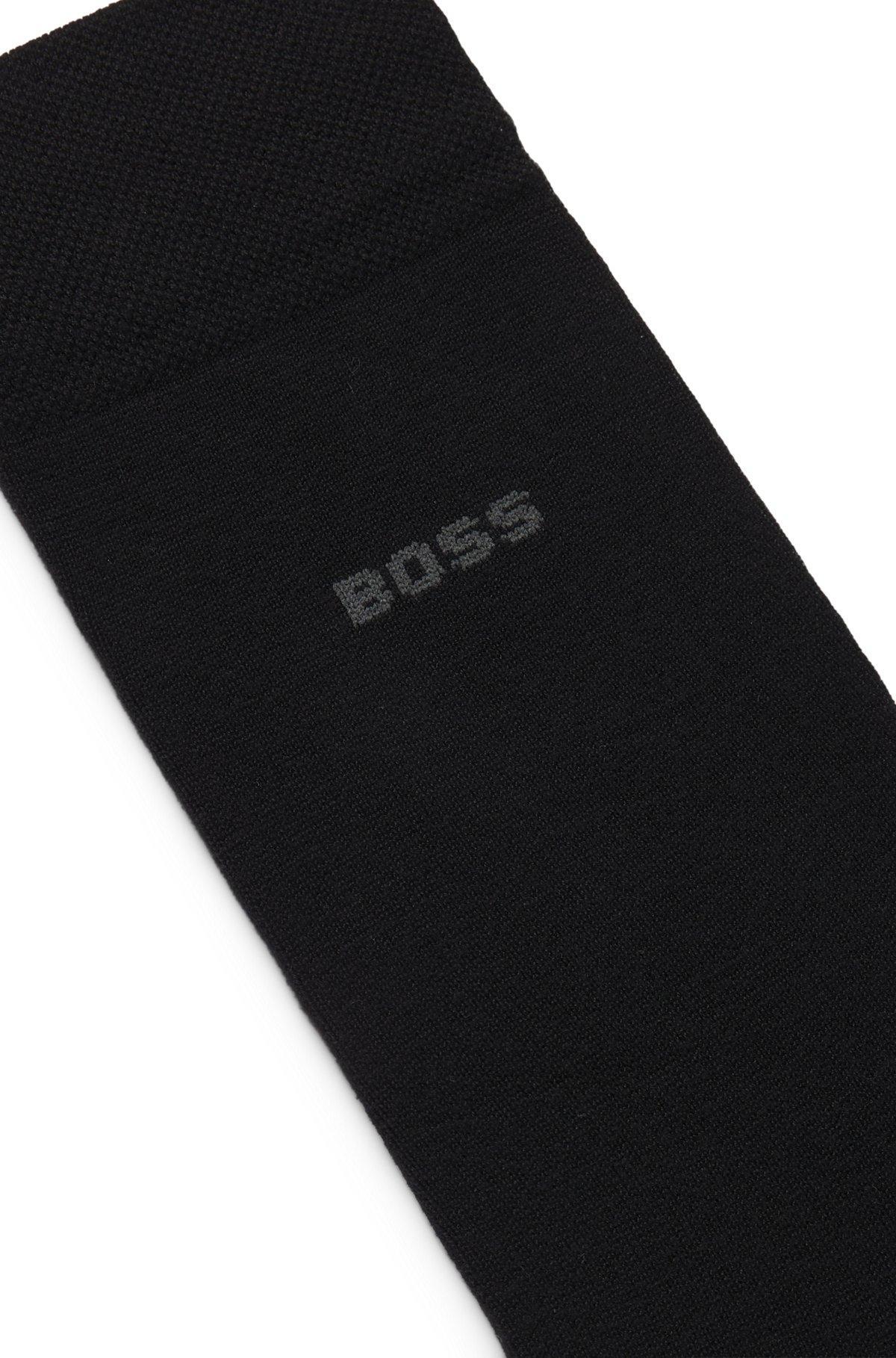 BOSS - Regular-length socks in a bamboo-viscose blend - Black Product Image