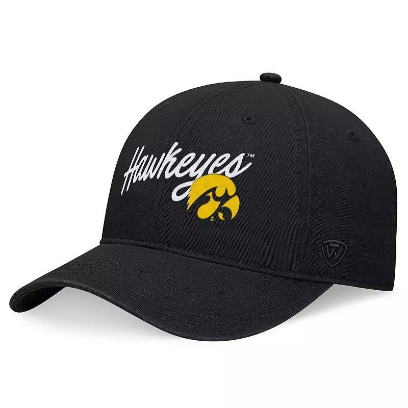 Men's Top of the World Black Iowa Hawkeyes Heritage CeeCee Adjustable Hat Product Image