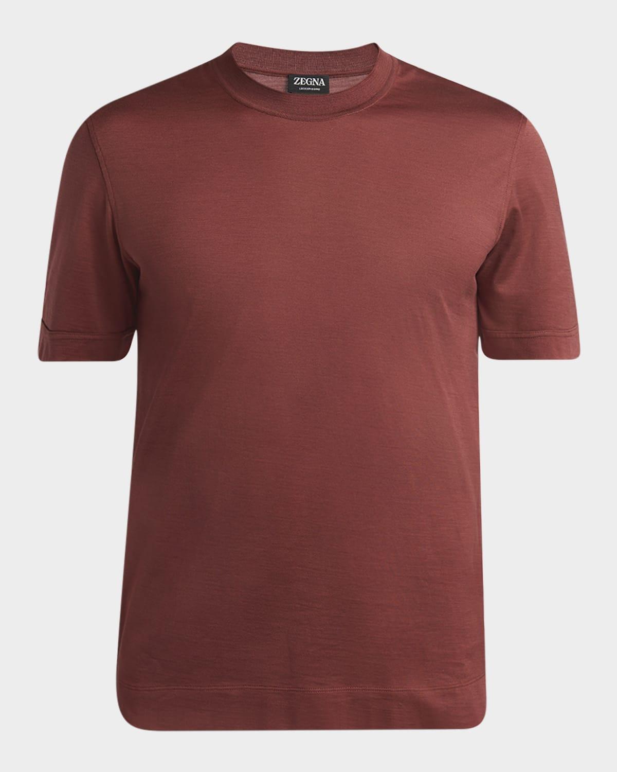 Mens Solid Silk-Cotton T-Shirt Product Image