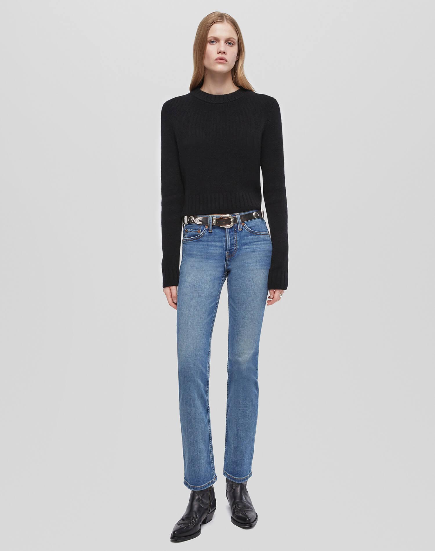 Comfort Stretch Slim Straight Crop - Blasted Product Image