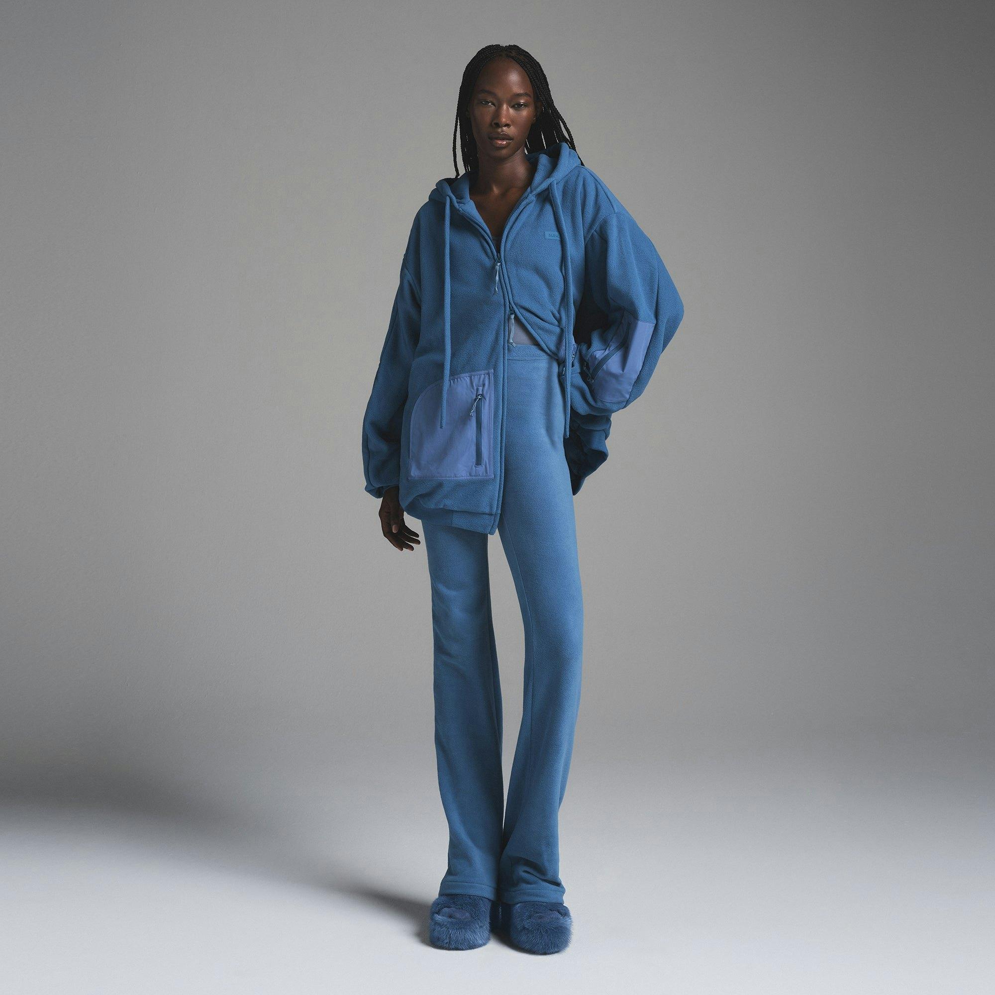 FLEECE LOUNGE OVERSIZED HOODIE | AZURE Product Image