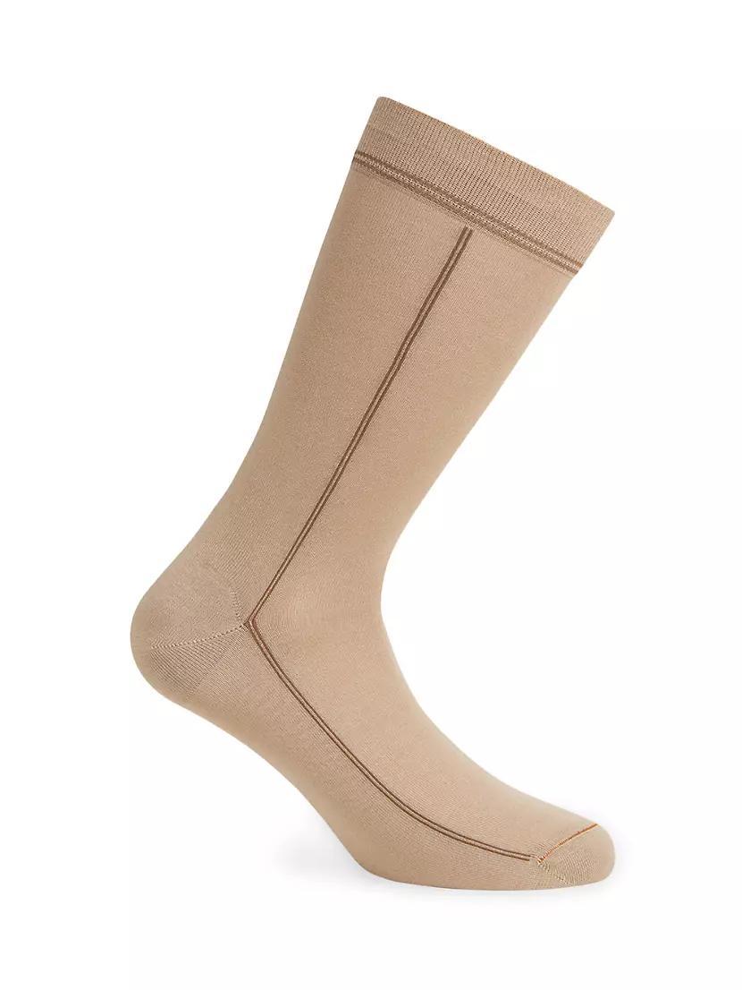 Mid-Calf Mercerized Cotton Blend Socks Product Image