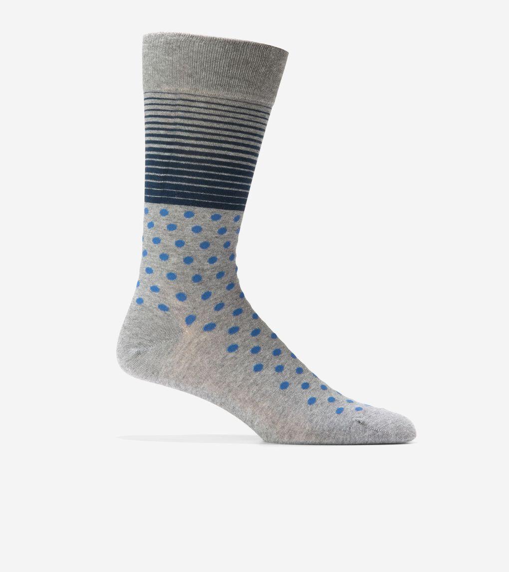 Men's Stripe Crew Socks With Dots Product Image