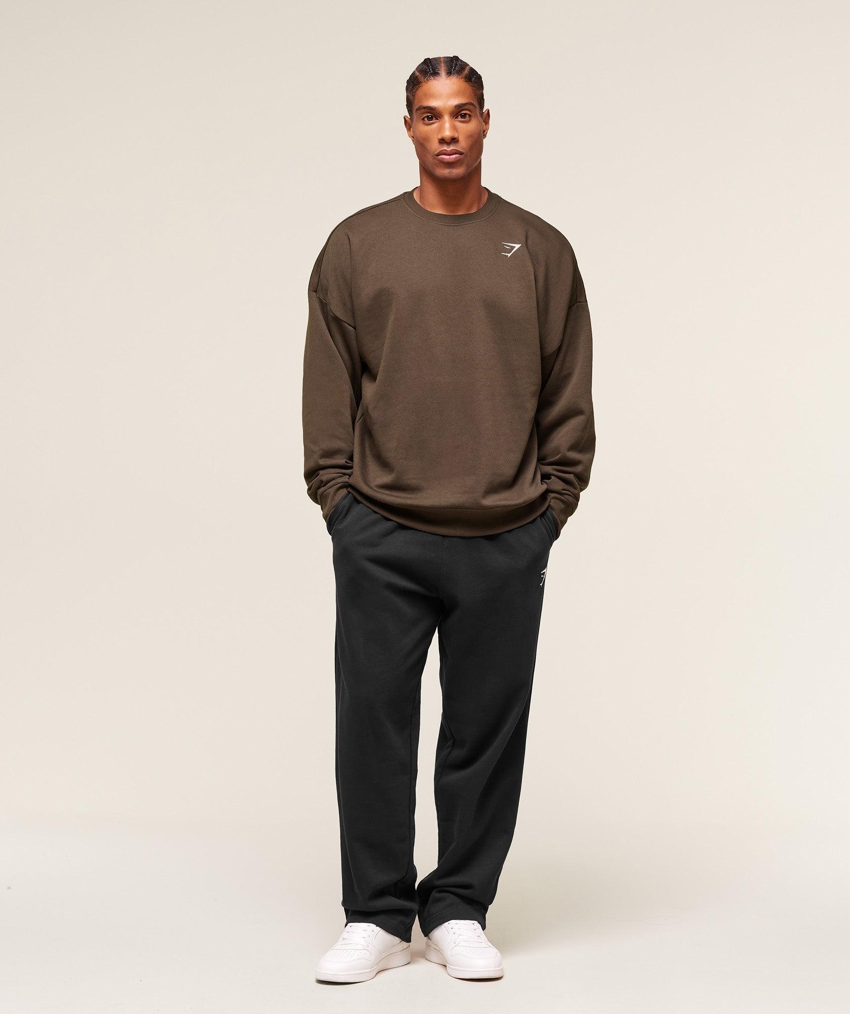 Gymshark Crest Oversized Crew - Archive Brown Male Product Image