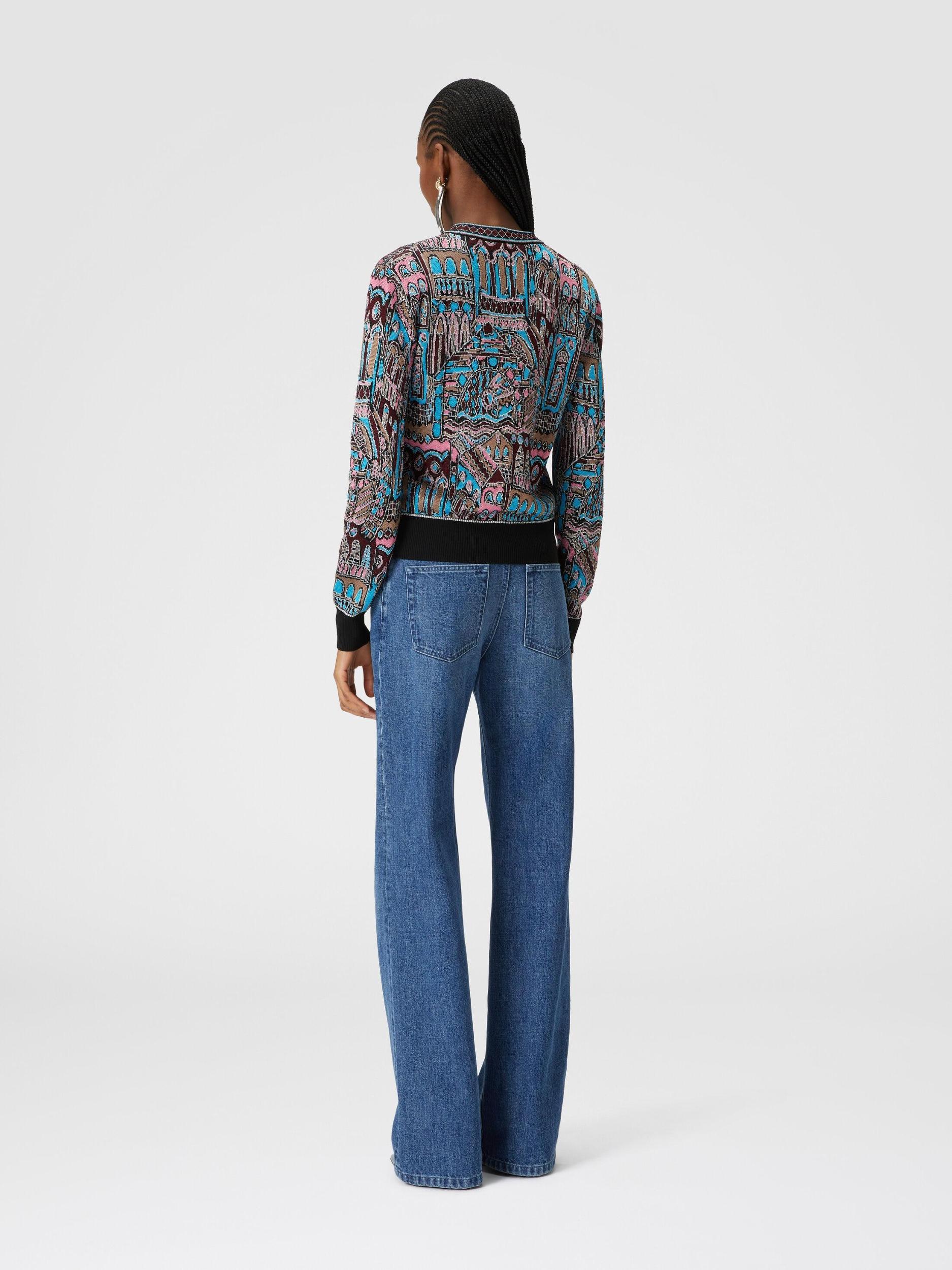 Crewneck pullover in wool and viscose with Venezia motif Product Image