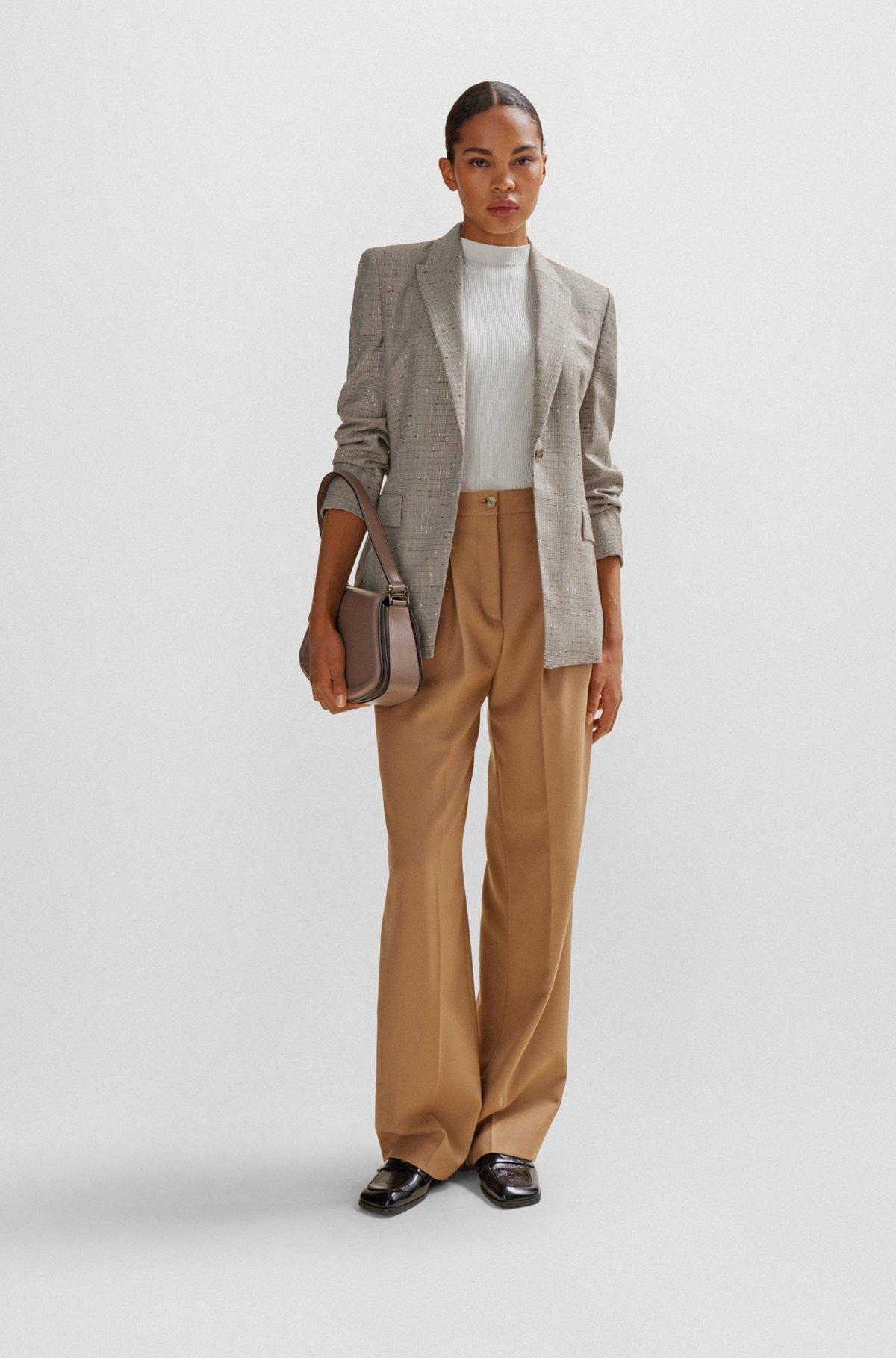 Slim-fit jacket in Italian slub wool-blend twill Product Image