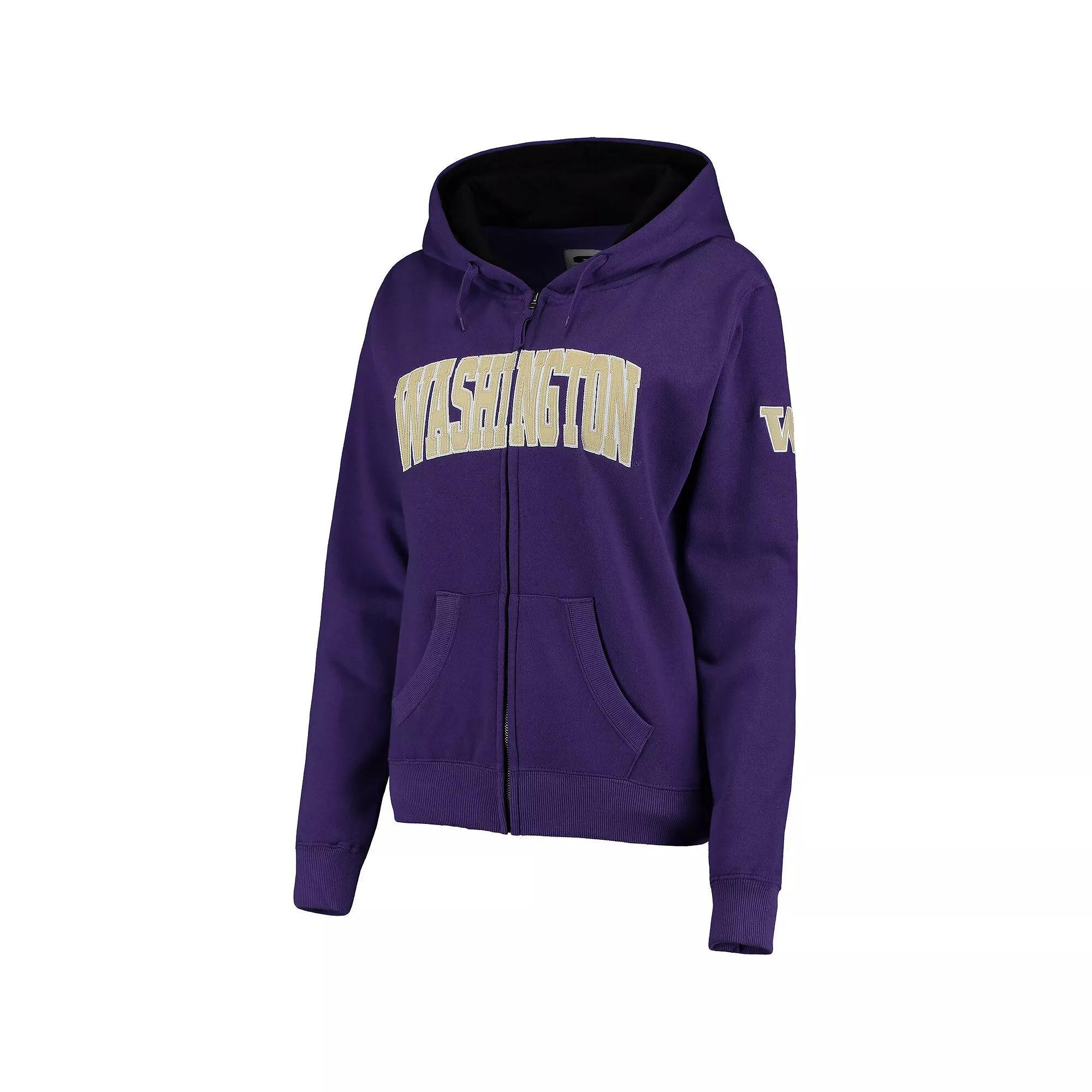 Women's Stadium Athletic Purple Washington Huskies Arched Name Full-Zip Sweatshirt, Size: XL Product Image