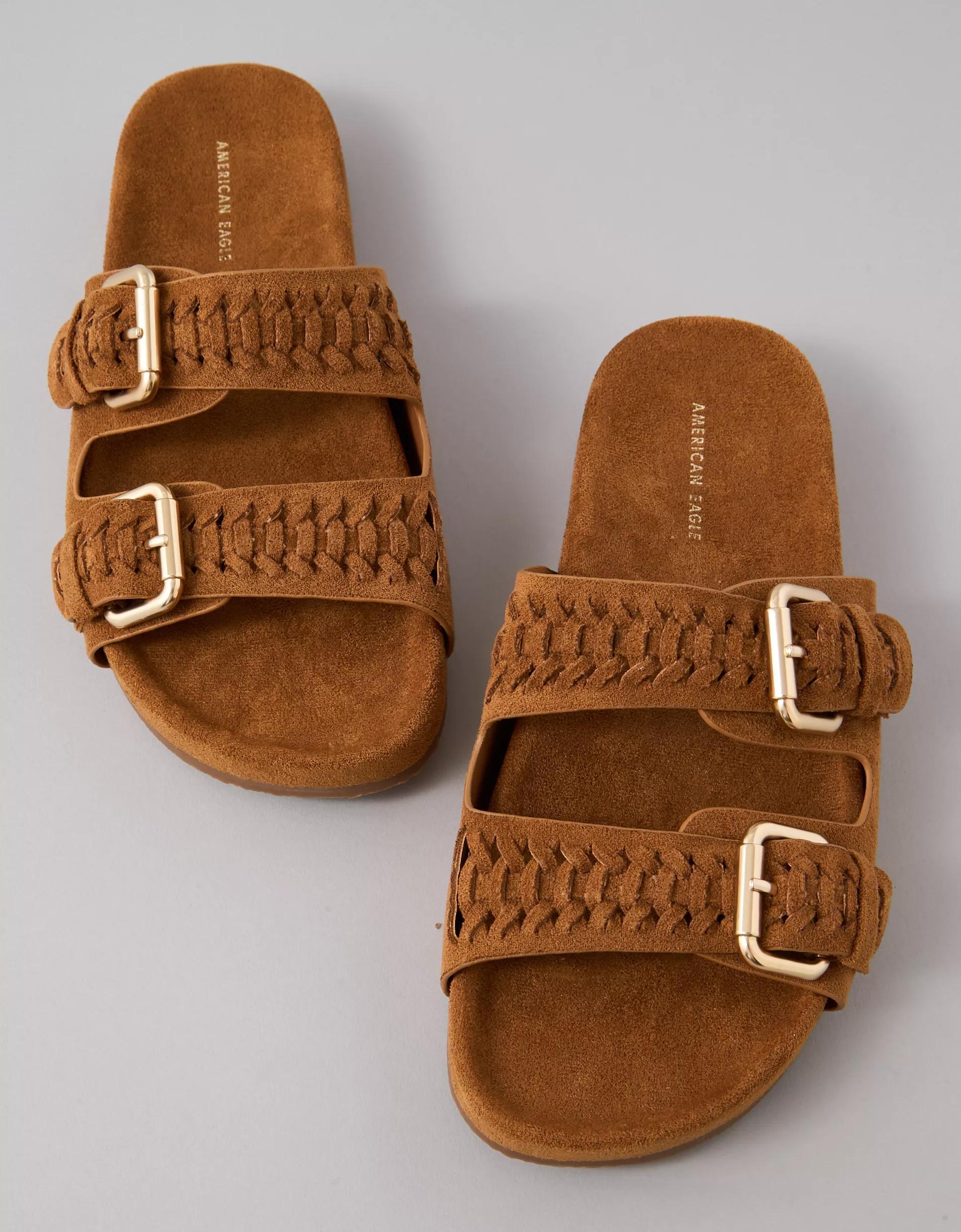 AE Sueded Double Buckle Slide Sandal Product Image