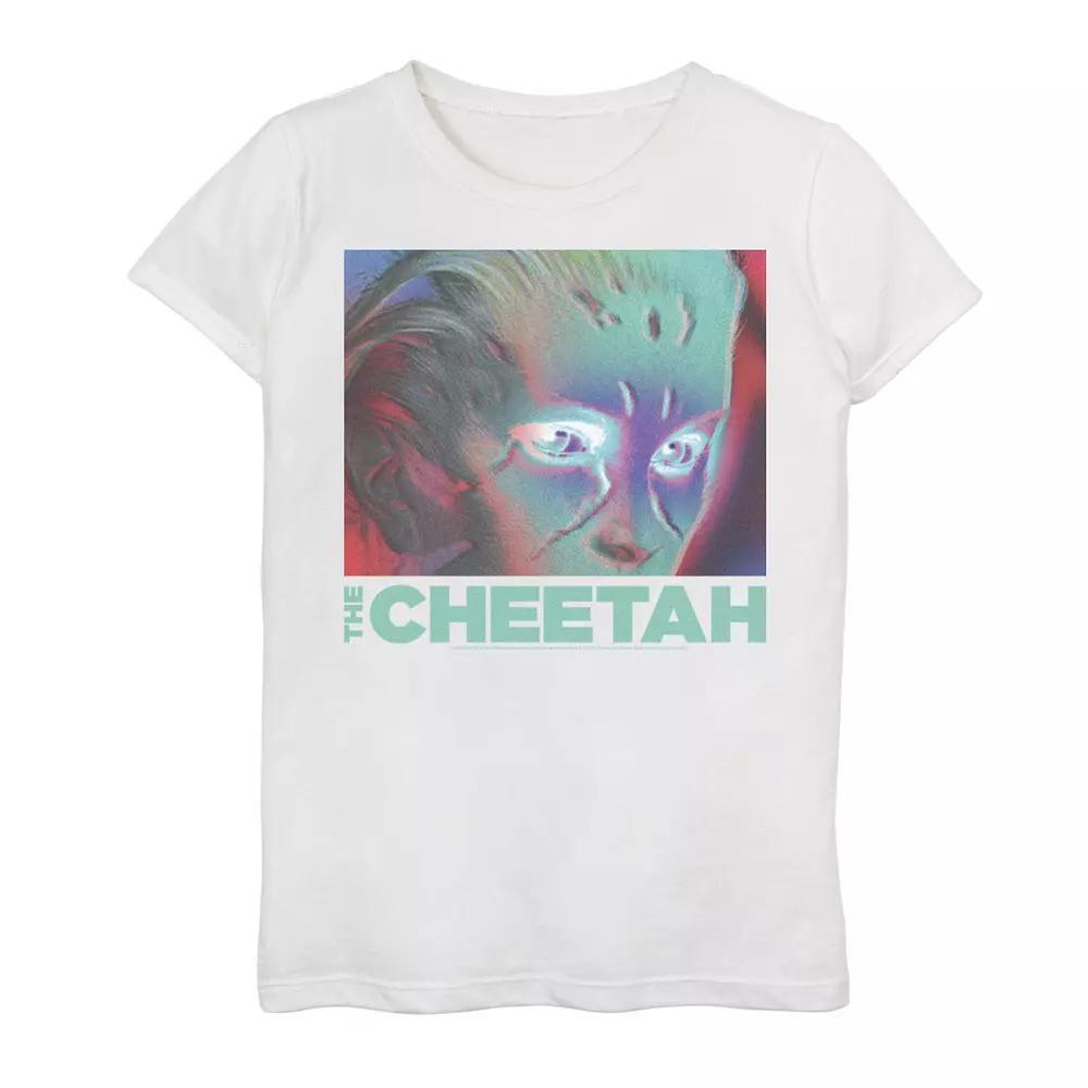 Girls 7-16 DC Comics Wonder Woman 3D Cheetah Face Poster Graphic Tee, Girl's, Size: Small, White Product Image