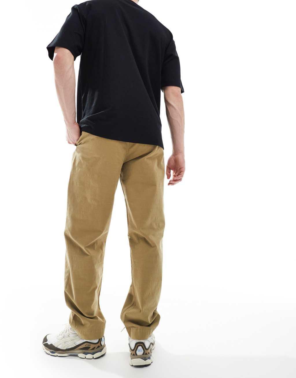 BOSS Orange chino straight cotton pants straight fit in beige Product Image