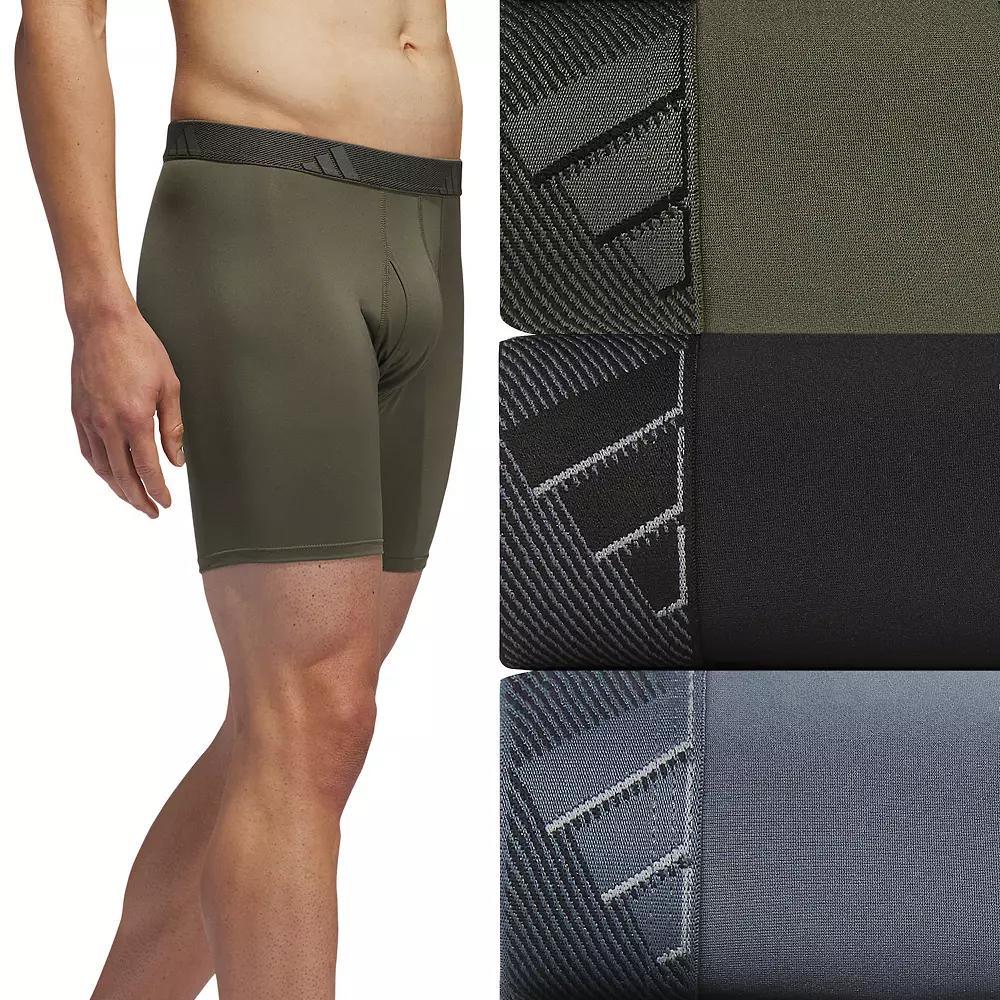 Men's adidas 3-pack Microfiber Boxer Briefs, Size: Large, Olive Strata Green Product Image